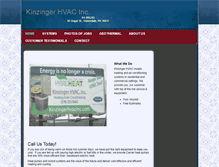 Tablet Screenshot of kinzingerhvacinc.com